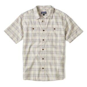 Patagonia Mens Back Step Collared Shirt Beyond Horizons Salt Grey Hemp Cotton XL